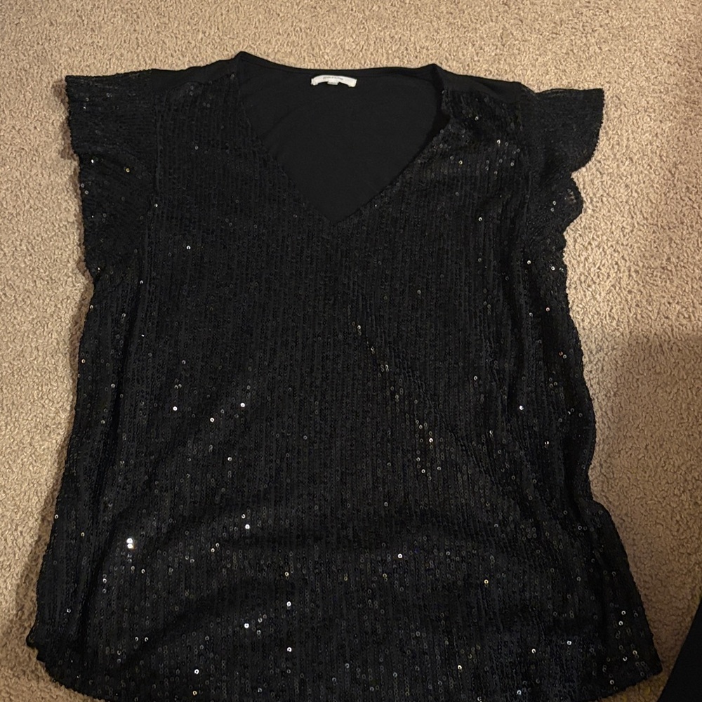 Maurices Black Sequin Blouse